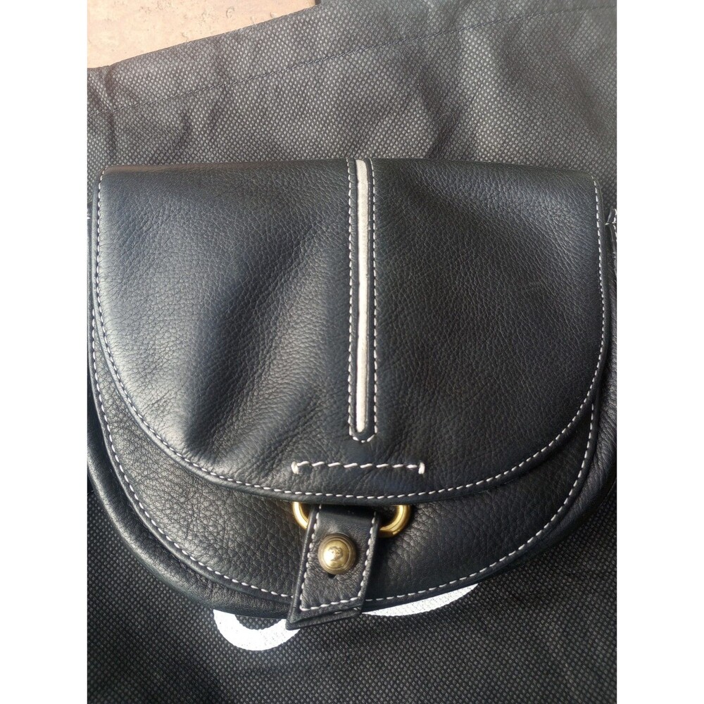 AMERICAN LEATHER CO. Azalea Saddle Luxury Designer Leather Crossbody Black